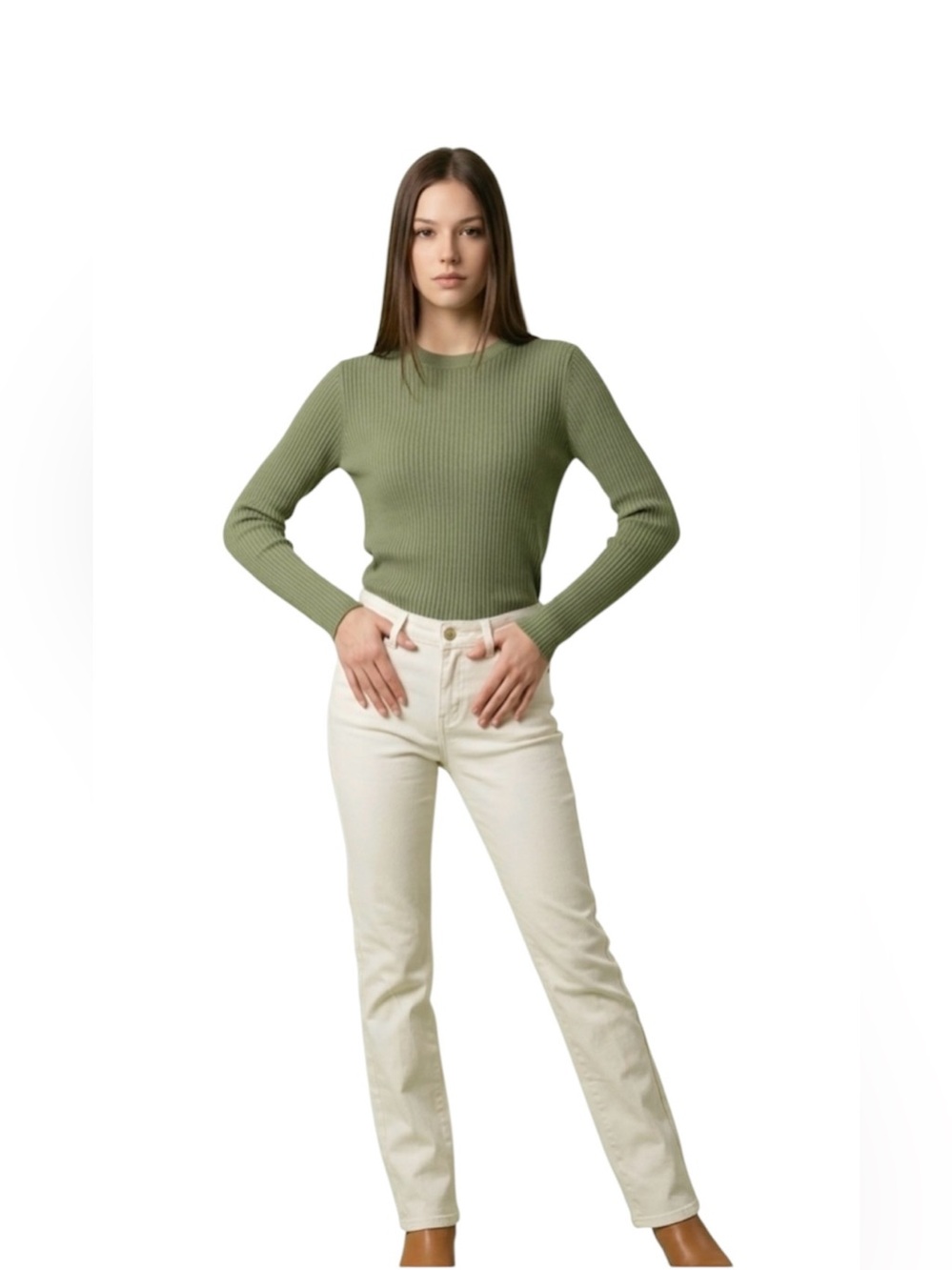 Ralph Lauren Jeans Women’s Size 0 X 32 White Modern Straight Mid Rise Stretch